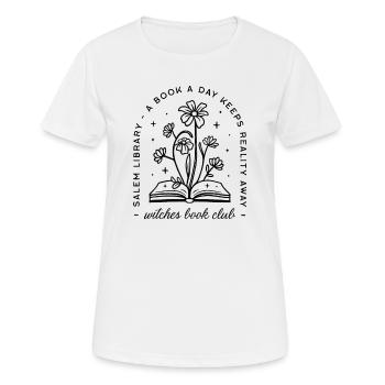 Buchliebhaber Club ästhetische Bücher Hexerei - Frauen T-Shirt atmungsaktiv - Weiß - Vorne - AI Model Female 172 dark (172cm)