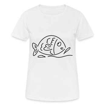 Poisson Eau Animal marin - T-shirt respirant Femme - blanc - Devant - AI Model Female 172 dark (172cm)