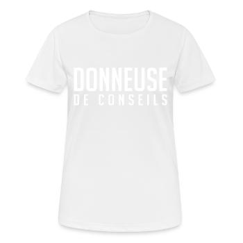 Donneuse De Conseils Leçons Morale Humour - T-shirt respirant Femme - blanc - Devant - AI Model Female 172 dark (172cm)