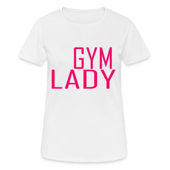 Gym Lady - Frauen T-Shirt atmungsaktiv - Weiß - Vorne - AI Model Female 172 dark (172cm)