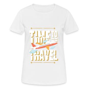 Voyage voyage avion - T-shirt respirant Femme - blanc - Devant - AI Model Female 172 dark (172cm)