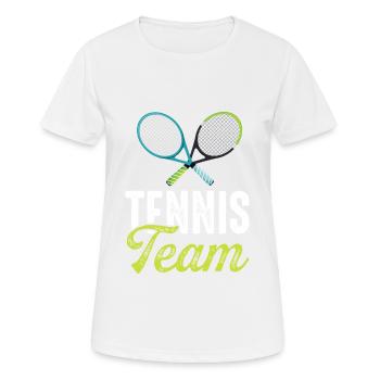 Tennis team tennis racket - Women's Breathable T-Shirt - white - Front - AI Model Female 172 dark (172cm)