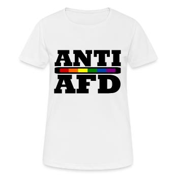 Anti Afd - Frauen T-Shirt atmungsaktiv - Weiß - Vorne - AI Model Female 172 dark (172cm)