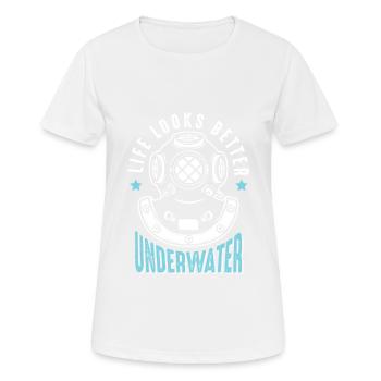 Plongée Plongée Apnée Plongée - T-shirt respirant Femme - blanc - Devant - AI Model Female 172 dark (172cm)