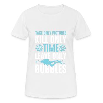Dive Diver Diving Diving - T-shirt respirant Femme - blanc - Devant - AI Model Female 172 dark (172cm)