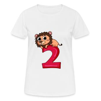 2e anniversaire Leo - cadeau 2 ans - T-shirt respirant Femme - blanc - Devant - AI Model Female 172 dark (172cm)