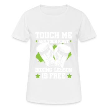 Entraîneur de boxe disant boxe - T-shirt respirant Femme - blanc - Devant - AI Model Female 172 dark (172cm)