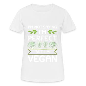 Vegan Veganer - Frauen T-Shirt atmungsaktiv - Weiß - Vorne - AI Model Female 172 dark (172cm)