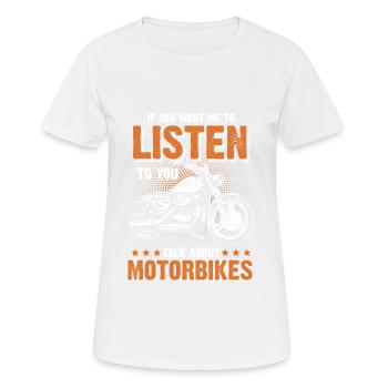 Moto moto - T-shirt respirant Femme - blanc - Devant - AI Model Female 172 dark (172cm)