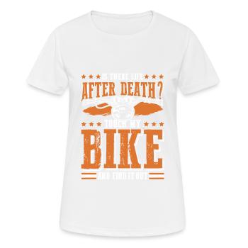 bike biker motorrad - Frauen T-Shirt atmungsaktiv - Weiß - Vorne - AI Model Female 172 dark (172cm)
