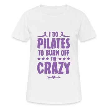 Pilates disant - T-shirt respirant Femme - blanc - Devant - AI Model Female 172 dark (172cm)
