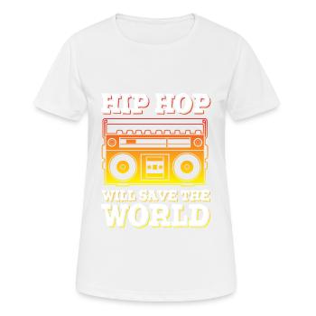 Ghetto blaster Hip Hop - T-shirt respirant Femme - blanc - Devant - AI Model Female 172 dark (172cm)