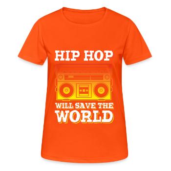 Ghetto blaster Hip Hop - Women's Breathable T-Shirt - neon orange - Front - AI Model Female 172 dark (172cm)