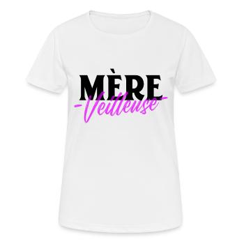 Mère veilleuse. Mère merveilleuse - T-shirt respirant Femme - blanc - Devant - AI Model Female 172 dark (172cm)