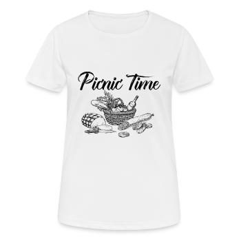 Picknick Zeit Shirt Sommer Natur Reisen - Frauen T-Shirt atmungsaktiv - Weiß - Vorne - AI Model Female 172 dark (172cm)