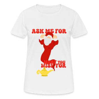 Der Weihnachtsmann ist ein Genie - Frauen T-Shirt atmungsaktiv - Weiß - Vorne - AI Model Female 172 dark (172cm)