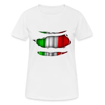 Italy flag torn 017 - Women's Breathable T-Shirt - white - Front - AI Model Female 172 dark (172cm)