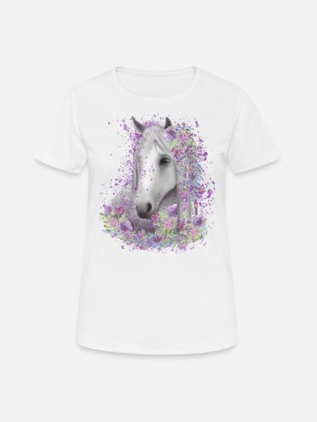 Aquarelle de cheval Motif de cheval - T-shirt respirant Femme - blanc