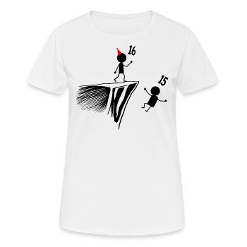 16e anniversaire, cadeau 16 ans, Humour 16 ans, 16 - T-shirt respirant Femme - blanc - Devant - AI Model Female 172 dark (172cm)