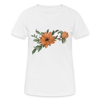 Flower Orange with Bud - Women's Breathable T-Shirt - white - Front - AI Model Female 172 dark (172cm)