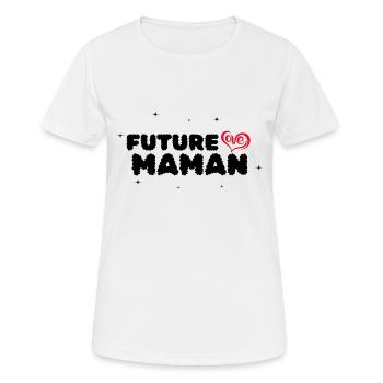 Future maman. Femme enceinte - T-shirt respirant Femme - blanc - Devant - AI Model Female 172 dark (172cm)