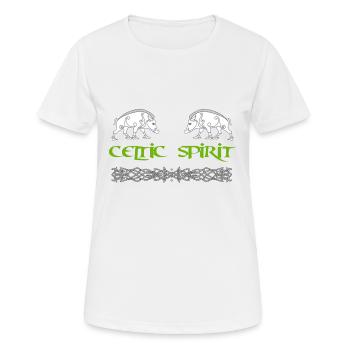 Celtic Spirit - Eber - Frauen T-Shirt atmungsaktiv - Weiß - Vorne - AI Model Female 172 dark (172cm)