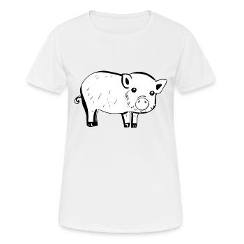 Schwein Symbol Tier Baby kontrast - Frauen T-Shirt atmungsaktiv - Weiß - Vorne - AI Model Female 172 dark (172cm)