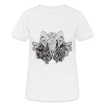 Nacht Blumen Gothik goth Totenkopf Tod Skull Punk - Frauen T-Shirt atmungsaktiv - Weiß - Vorne - AI Model Female 172 dark (172cm)