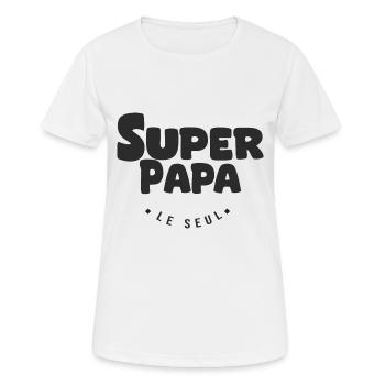 Super Papa Geschenk Papa Vatertag - Frauen T-Shirt atmungsaktiv - Weiß - Vorne - AI Model Female 172 dark (172cm)