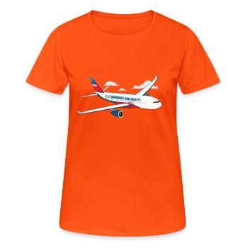 Avion Sardines Airlines - T-shirt respirant Femme - orange néon - Devant - AI Model Female 172 dark (172cm)