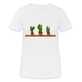 Potted plants cactus - Women's Breathable T-Shirt - white - Front - AI Model Female 172 dark (172cm)