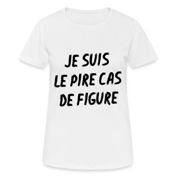 je suis le pire cas de figure - T-shirt respirant Femme - blanc - Devant - AI Model Female 172 dark (172cm)