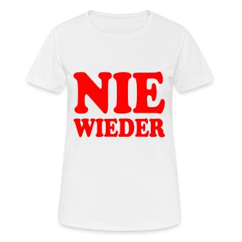 Nie wieder - Frauen T-Shirt atmungsaktiv - Weiß - Vorne - AI Model Female 172 dark (172cm)