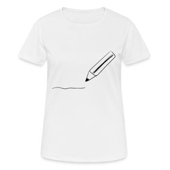 stylo à dessiner - T-shirt respirant Femme - blanc - Devant - AI Model Female 172 dark (172cm)