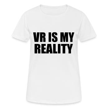 La réalité virtuelle est ma RÉALITÉ - T-shirt respirant Femme - blanc - Devant - AI Model Female 172 dark (172cm)