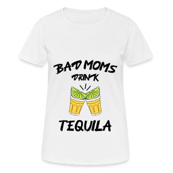 Bad Moms drink Tequila - Frauen T-Shirt atmungsaktiv - Weiß - Vorne - AI Model Female 172 dark (172cm)