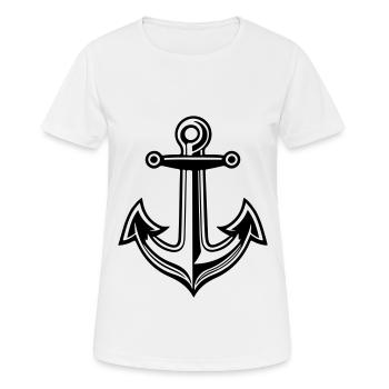 Anker Symbol Hafen - Frauen T-Shirt atmungsaktiv - Weiß - Vorne - AI Model Female 172 dark (172cm)