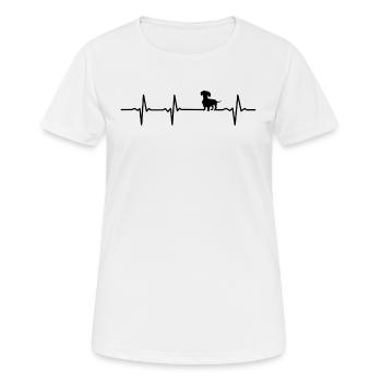 Cadeau de teckel de teckel de teckel de battement de coeur de teckel - T-shirt respirant Femme - blanc - Devant - AI Model Female 172 dark (172cm)