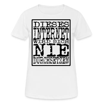 internet nie schwarz - Frauen T-Shirt atmungsaktiv - Weiß - Vorne - AI Model Female 172 dark (172cm)