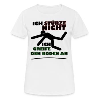 stürze nicht schwarz - Frauen T-Shirt atmungsaktiv - Weiß - Vorne - AI Model Female 172 dark (172cm)