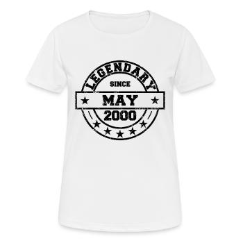 Legendary since May 2000 - Geburtstag - Frauen T-Shirt atmungsaktiv - Weiß - Vorne - AI Model Female 172 dark (172cm)