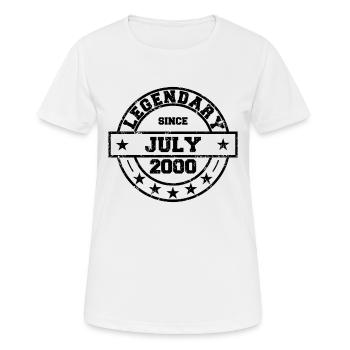 Legendary since July 2000 - Geburtstag - Frauen T-Shirt atmungsaktiv - Weiß - Vorne - AI Model Female 172 dark (172cm)