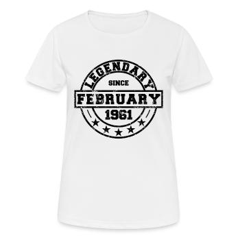 Legendary since February 1961 - Birthday - Women's Breathable T-Shirt - white - Front - AI Model Female 172 dark (172cm)