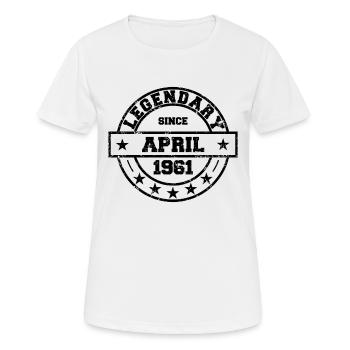 Legendary since April 1961 - Birthday - Women's Breathable T-Shirt - white - Front - AI Model Female 172 dark (172cm)