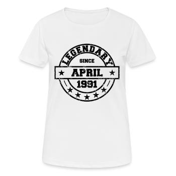 Légendaire depuis avril 1991 - Anniversaire - T-shirt respirant Femme - blanc - Devant - AI Model Female 172 dark (172cm)