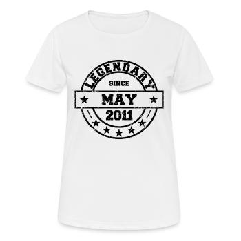Legendary since May 2011 - Birthday - Women's Breathable T-Shirt - white - Front - AI Model Female 172 dark (172cm)