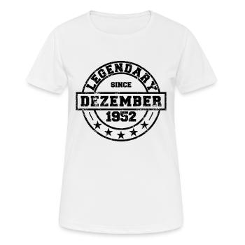 Legendary since December 1952 - Geburtstag - Frauen T-Shirt atmungsaktiv - Weiß - Vorne - AI Model Female 172 dark (172cm)