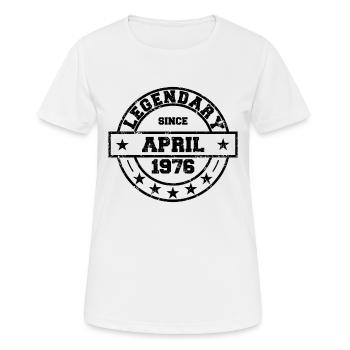 Legendary since April 1976 - Birthday - Women's Breathable T-Shirt - white - Front - AI Model Female 172 dark (172cm)