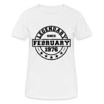 Legendary since February 1976 - Birthday - Women's Breathable T-Shirt - white - Front - AI Model Female 172 dark (172cm)