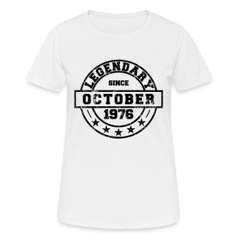 Legendary since October 1976 - Birthday - Women's Breathable T-Shirt - white - Front - AI Model Female 172 dark (172cm)